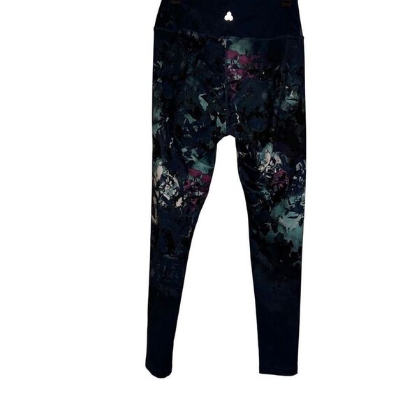 Tek Gear Ladies Size M Multi Color High Rise Waist Ankle Pull On Floral Leggings - Picture 3 of 6